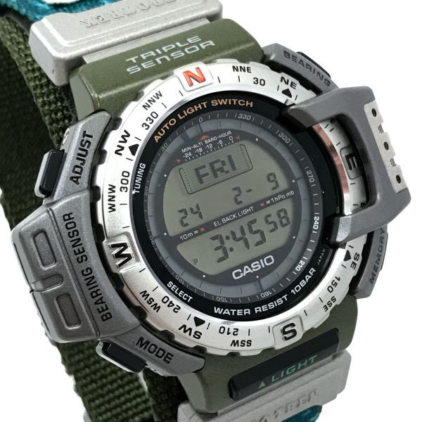 新品 CASIO カシオ PROTREK プロトレック 腕時計 PRT-40FSJ-3 クオーツ デジタル ラウンド トリプルセンサー 電池交換済み 動作確認済み_画像1