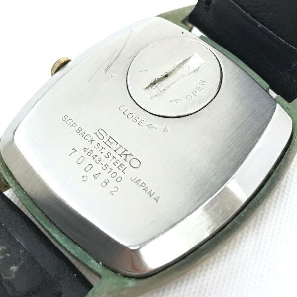 レア SEIKO セイコー GRAMDQUARTZ グランドクォーツ 腕時計 4843-5100 クオーツ アナログ スクエア ヴィンテージ 電池交換済み 動作確認済_画像6