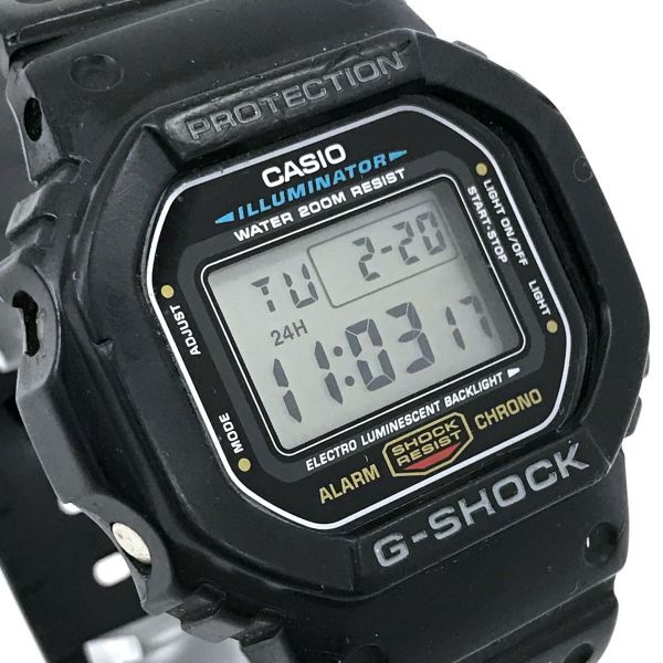 CASIO カシオ G-SHOCK ジーショック 腕時計 DW-5600E-1 クオーツ デジタル スクエア ブラック カレンダー コレクション 動作確認済み_画像1