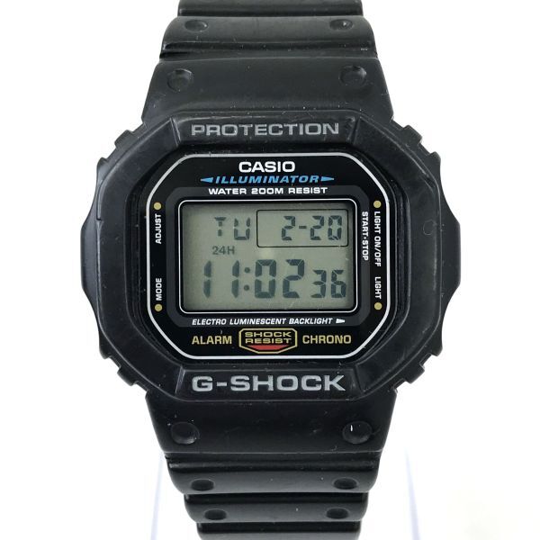 CASIO カシオ G-SHOCK ジーショック 腕時計 DW-5600E-1 クオーツ デジタル スクエア ブラック カレンダー コレクション 動作確認済み_画像2