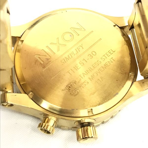 NIXON ニクソン SIMPLIFY THE51-30 腕時計 A057502 クオーツ アナログ ラウンド ゴールド スモールセコンド カジュアル ビッグフェイスの画像6