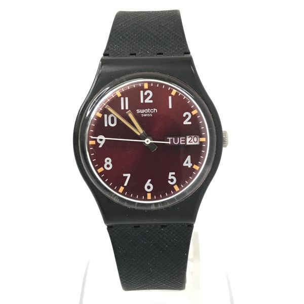 Swatch スウォッチ SIR RED 腕時計 SO28B704 クオーツ コレクション レトロ モダン レッド ブラック シンプル おしゃれ 電池交換済 動作OK_画像3