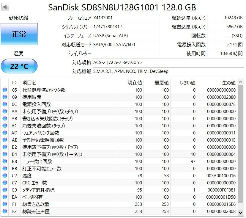 SanDisk SD8SN8U128G1001 128.0 GB SSD X600 M.2 2280 128GB B&M key рабочее состояние подтверждено, здоровье состояние обычный, формат settled, б/у товар фотография. видеть шт. .