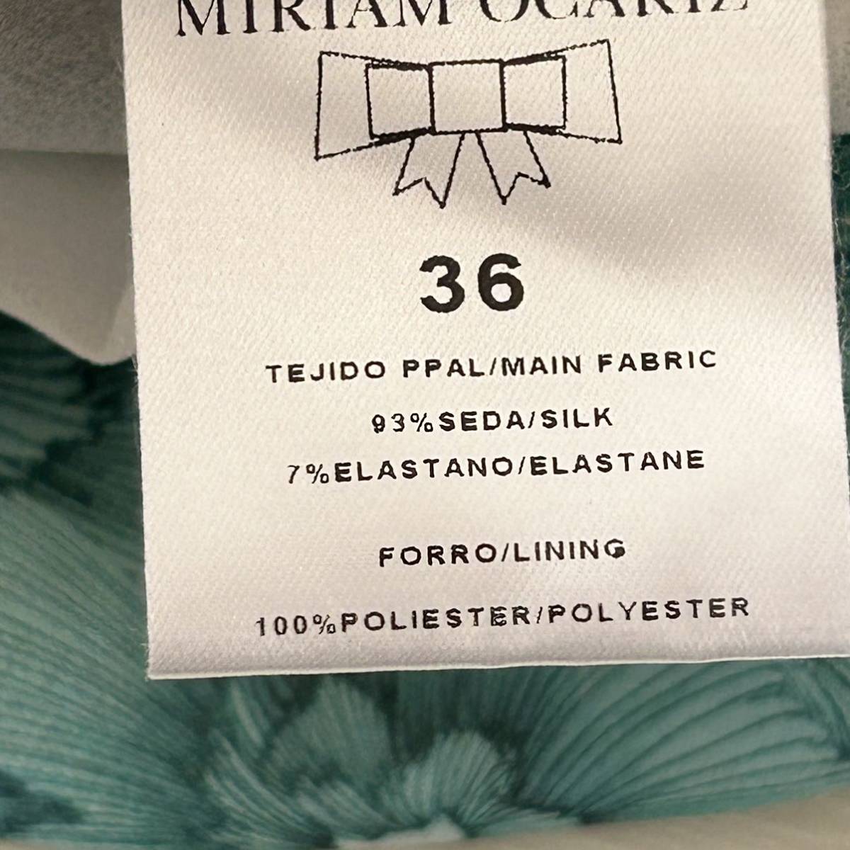 MIRIAM OCARIZ シルク ワンピース 36 花柄 フリル袖 美品_画像10