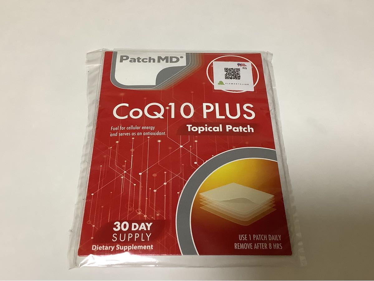 貼るサプリメント　Patch MD コエンザイムQ10 PLUS(CoQ10 Plus) 30パッチ入り（30日分）老化防止