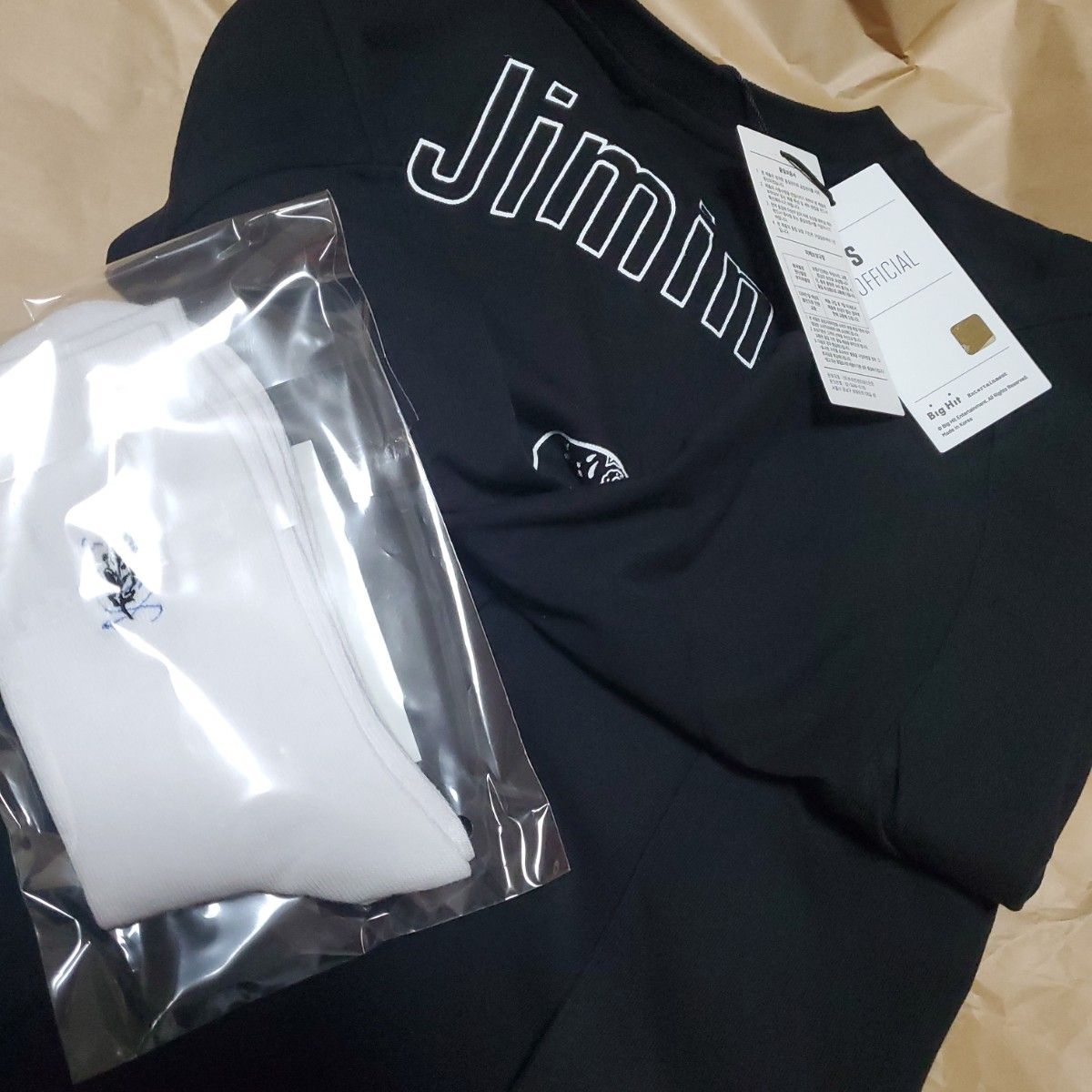 BTS 公式　タグ付き未使用　TEAM BTS Tシャツ ジミン JIMIN　XLサイズ BLACKSWANソックスおまけ