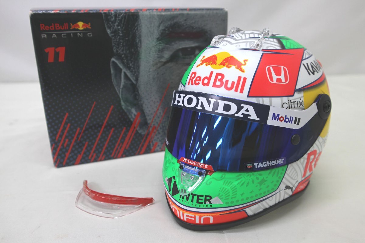 ＜中古品＞ミニチュアヘルメット 1/2スケール Red Bull Racing Mexican GP 2021 セルジオ・ペレス（11424012501595DJ）_画像1