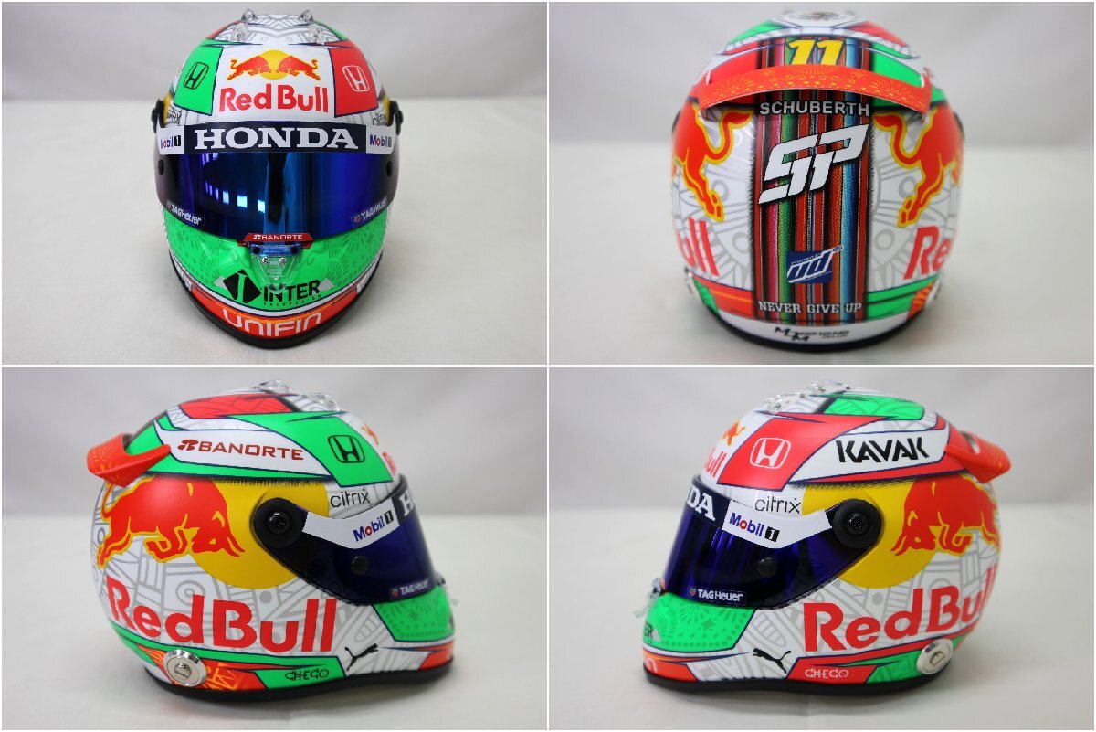 ＜中古品＞ミニチュアヘルメット 1/2スケール Red Bull Racing Mexican GP 2021 セルジオ・ペレス（11424012501595DJ）_画像2