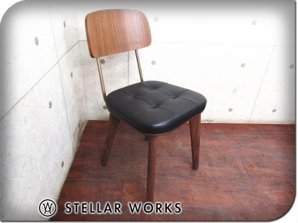 新品/未使用品/STELLAR WORKS/高級/FLYMEe取扱い/Utility Chair V/Neri＆Hu/ウォールナット材/スチール/100%牛革/チェア/166,100円/ft8409m_画像1