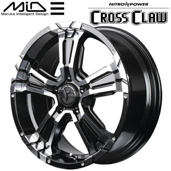 MID ナイトロパワー CROSS CLAW ホイール1本 ブラックメタリック/ミラーカット 7.0J-16インチ 5穴/PCD114.3 インセット+40_画像1