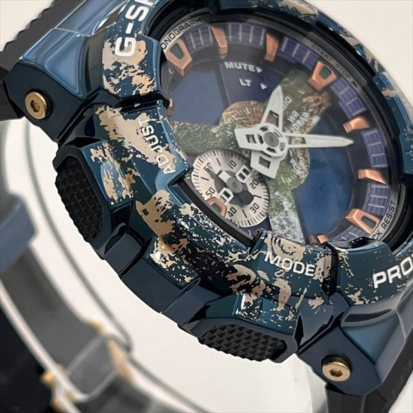 CASIO カシオ G-SHOCK Gショック GM-110EARTH-1AJR メタルカバード 地球モチーフ メンズ クオーツ腕時計 アナデジ 箱/保証書 稼働 極美品_画像5