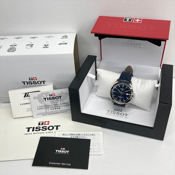 新しいブランド TISSOT 極美品 箱/保証書 自動巻き AT メンズ腕時計 T127407A T127.407.16.041.02 日本限定500 パワーマティック80 ジェントルマン ティソ ティソ