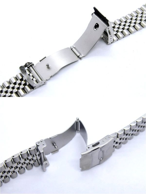  wristwatch belt 5 ream bow can jubi Lee SEIKO SKX 007 009 011 conform 22mm silver made of stainless steel 