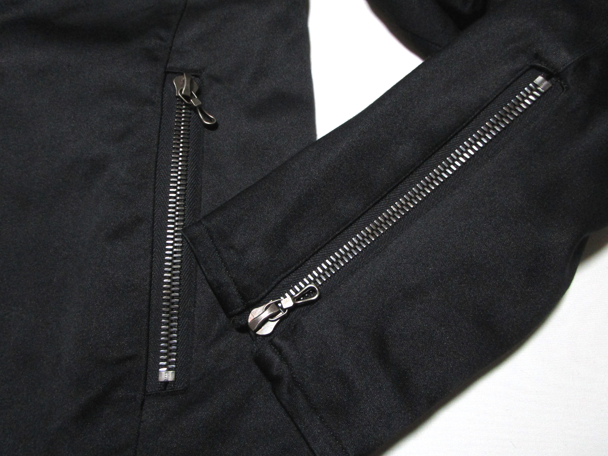 【シェラック】 コットン　シングルライダースジャケット　ブラック　ダブルジップ　サイズ48　(L)　春物　SHELLAC_画像5