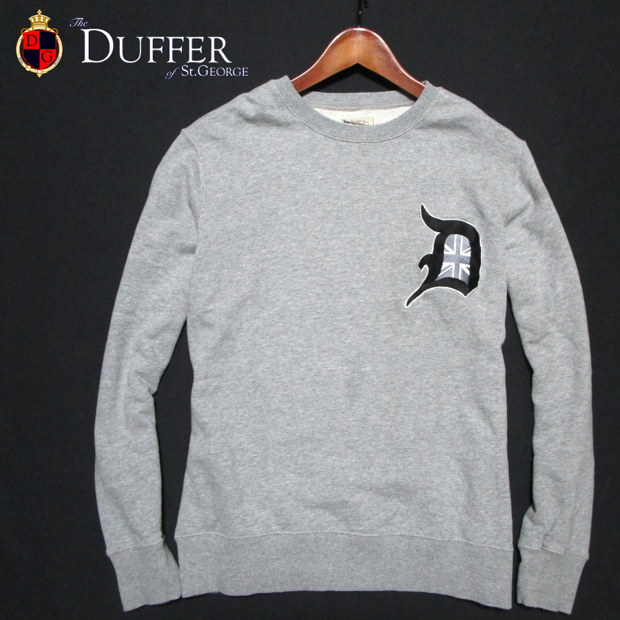 【DUFFER ダファー】 クルーネックスウェット　胸ロゴ刺繍　サイズM　杢グレー　The DUFFER of St.GEORGE ジョイックス_画像1