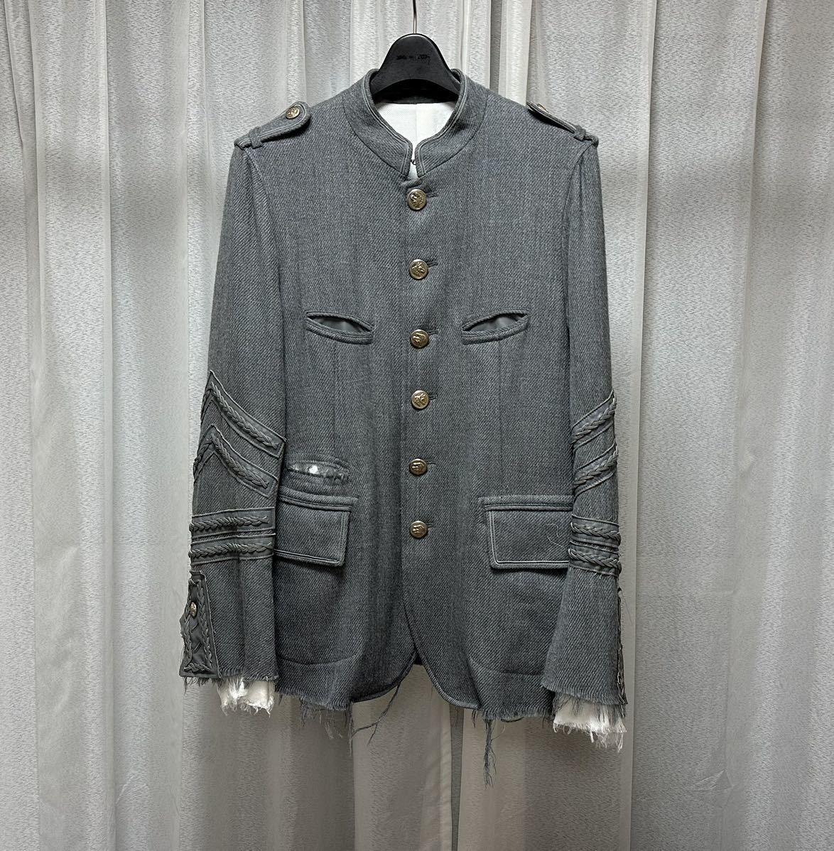 極美品 15AW ソロイスト ネルーカラー ジャケット size46 soloist gray_画像1