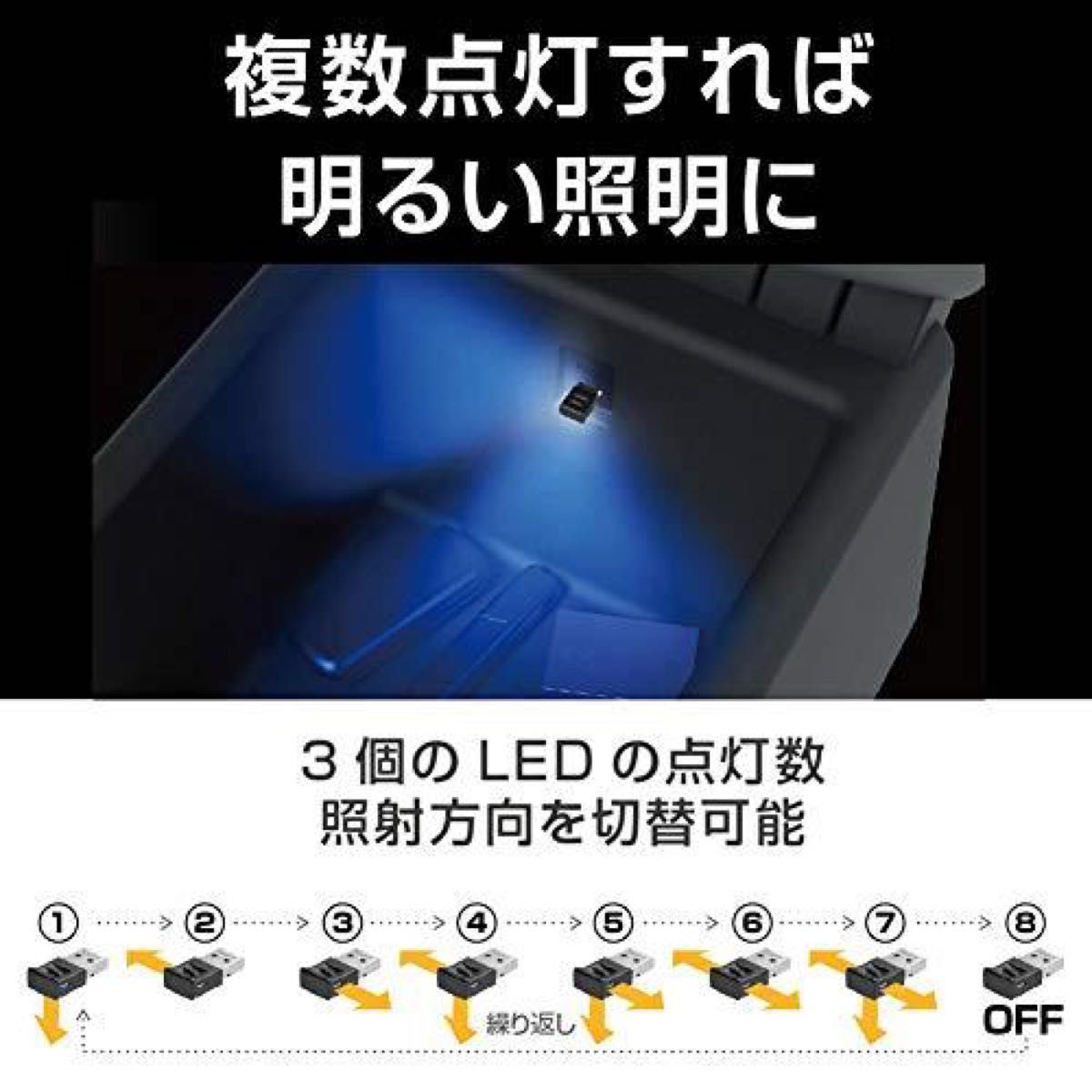 星光産業 LED 車内用品 EXEA(エクセア) ミニUSBライト  車内用品 車用　ミニライト　明るい　パソコン　エンジン