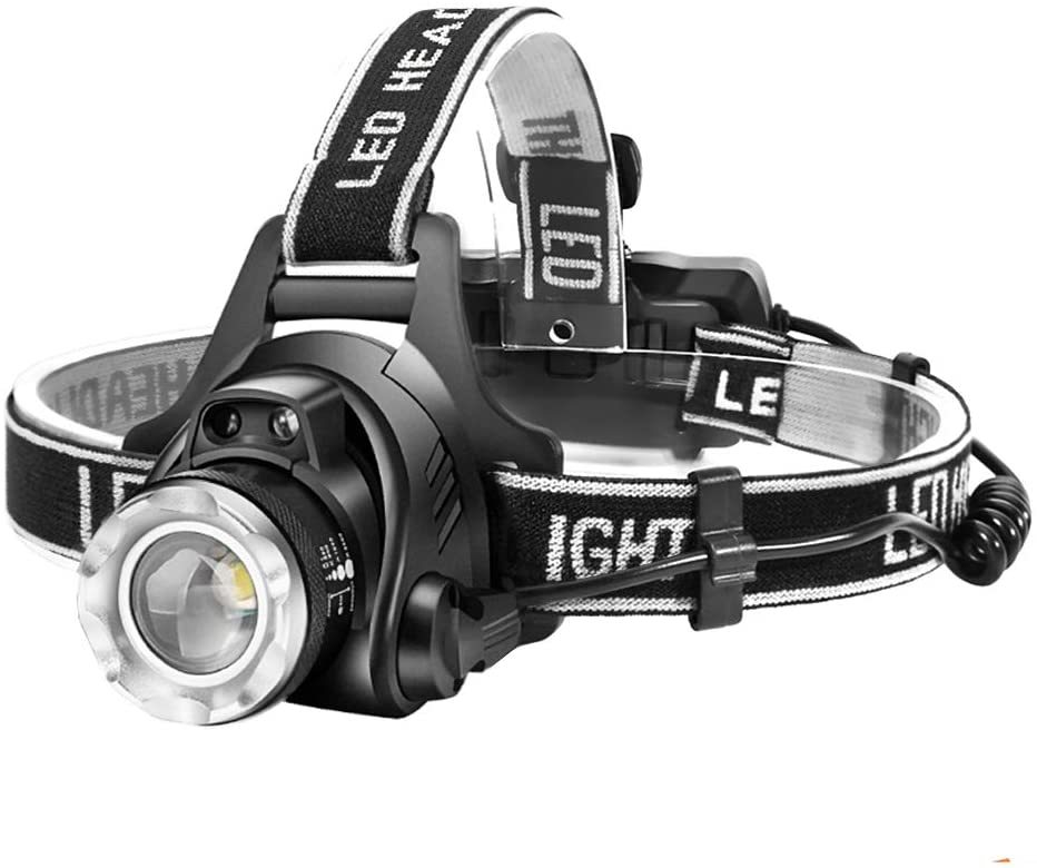 【D34】新品 進化版 Helius LEDヘッドライト USB 充電式 ヘルメットランプ  高輝度CREE L2 LED ヘルメットライト ズームの画像1