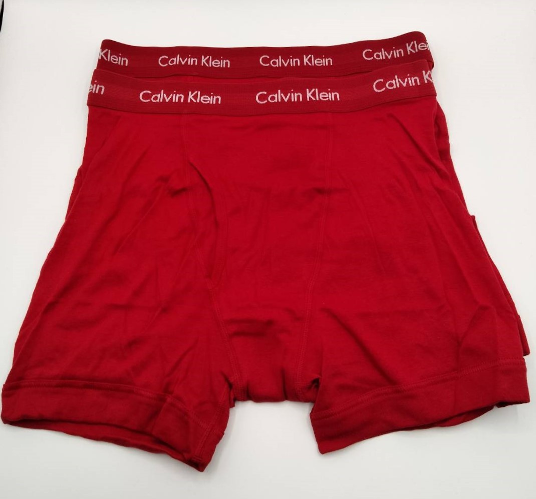 【Lサイズ】Calvin Klein(カルバンクライン) ボクサーブリーフ レッド 2枚セット 100％コットン メンズボクサーパンツ 男性下着 NB1899_画像2