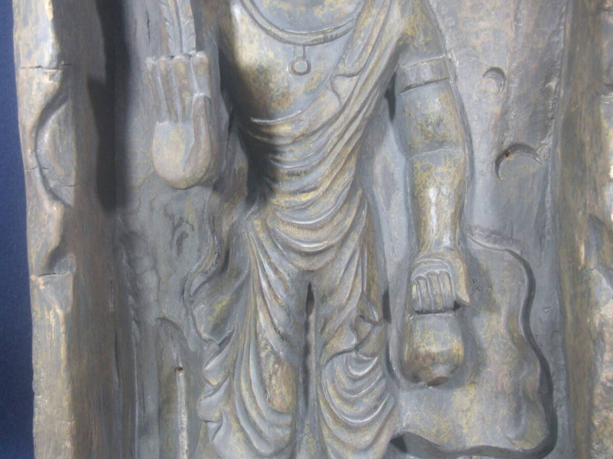 仏教美術 ガンダーラ 仏像　 木製彫刻像 　時代彫刻　仏教 彫刻 特大60cm インド 東南アジア 中国時代_画像3