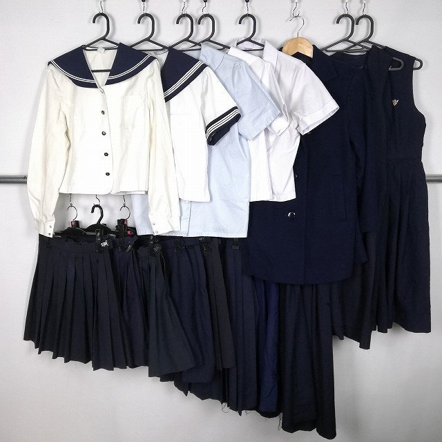 セーラー服 コート ブラウス スカート ジャンパースカート 1円 中古 制服 学生服 佐賀清和高校 佐賀小城中学 セット 詰合わせ 39CS-328 DF_画像1