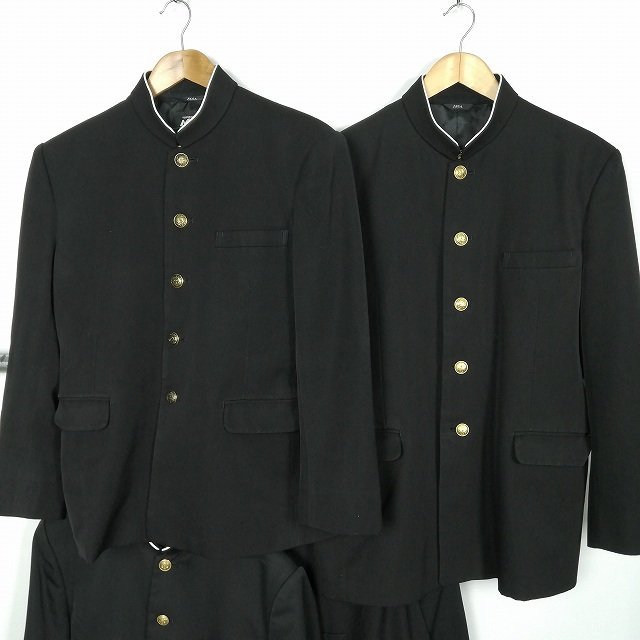 メンズ 学ラン 学生服 学生ズボン 夏ズボン4枚 無地 黒 1円 中古 制服 学生服 兵庫姫路南高校 姫路高丘中学 セット 詰合わせ 39CS-445 DFの画像2