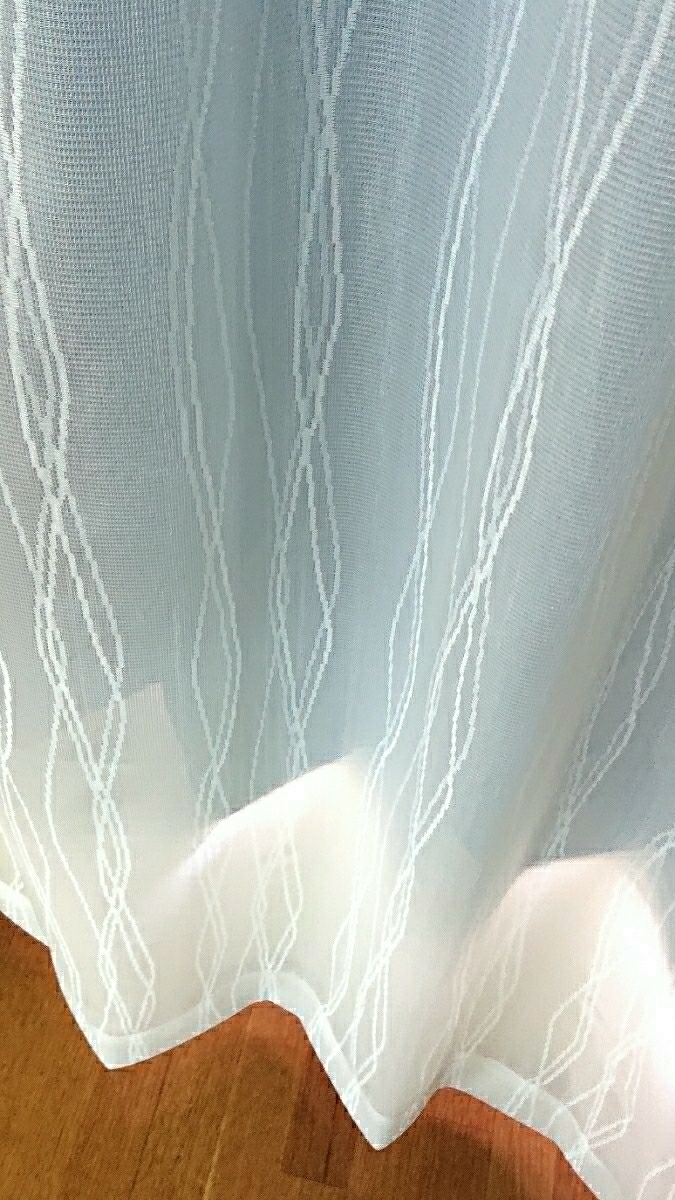 新品 ミラーレースカーテン １００X１７６cm ２枚組 ウェーブロン ホワイト 新生活の画像5