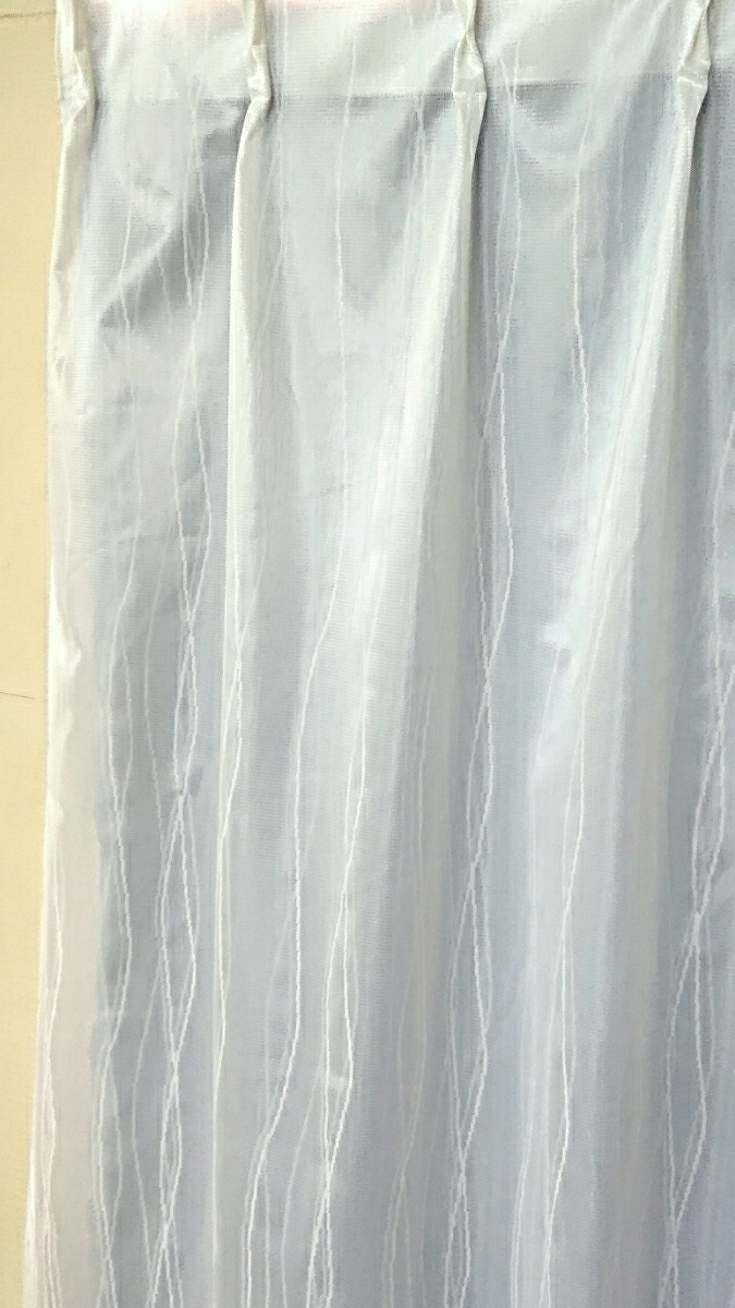 新品 ミラーレースカーテン １００X１７６cm ２枚組 ウェーブロン ホワイト 新生活の画像3