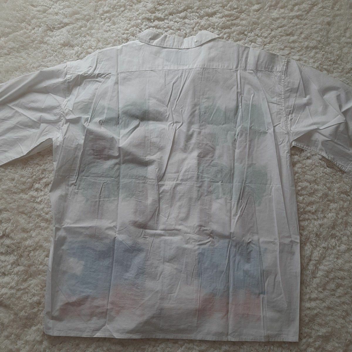 新品未使用タグ付き　ニコアンド　ツモリチサト　白　半袖シャツ　L ヤシの木刺繍