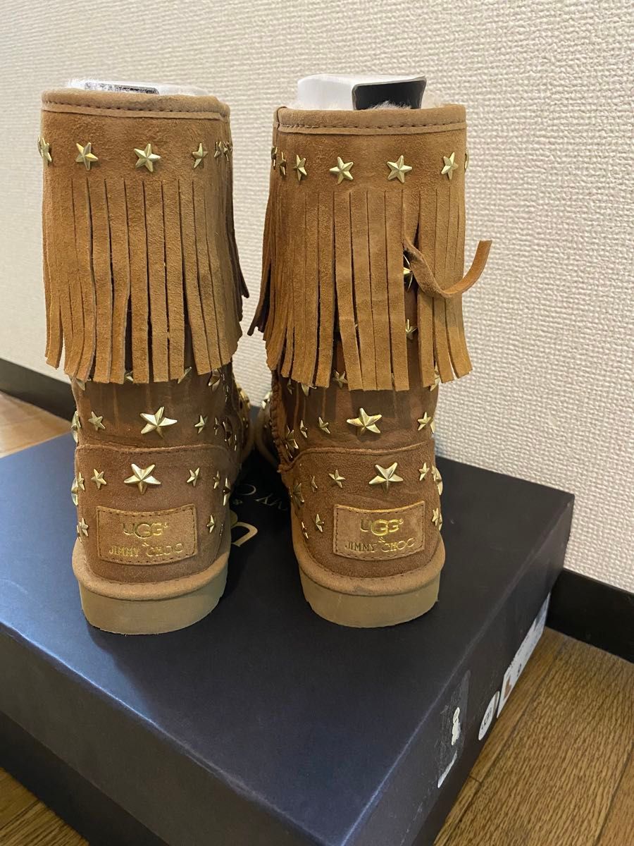 ジミーチュウ×アグJIMMYCHOO×UGGスタースタッズフリンジムートンブーツ