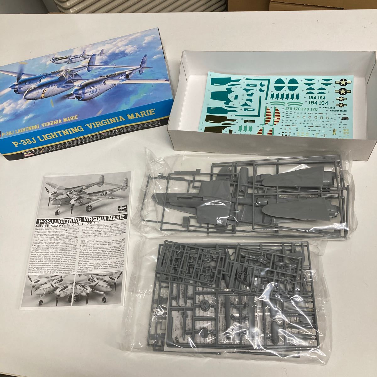 【送料無料】ハセガワ タミヤ アオシマ 陸奥/P-38J ライトニング バージニアマリー/グラマン F4F-4 プラモデル 未組立 ジャンク扱い_画像2