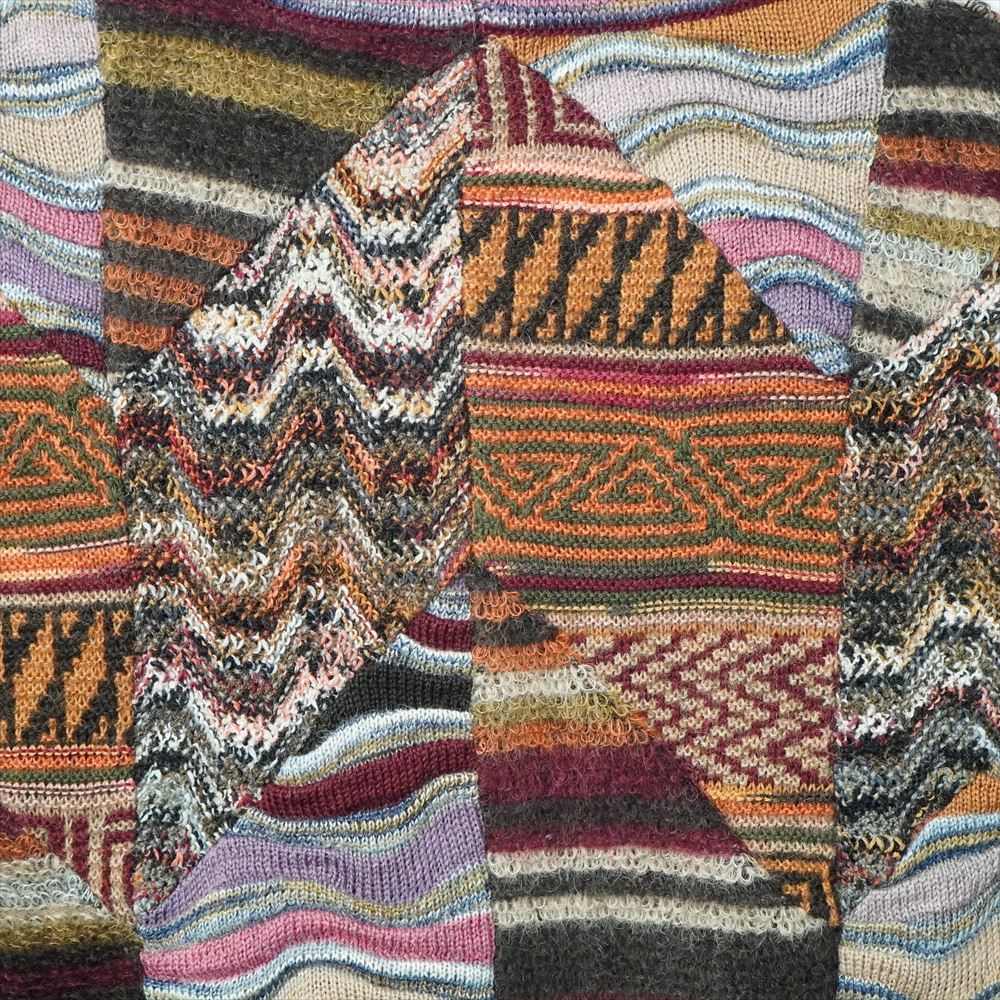 MISSONI PATCHWORK ミッソーニ パッチワーク ウール モヘア ナイロン ニット ベスト 50 イタリア製 定価178000円_画像8