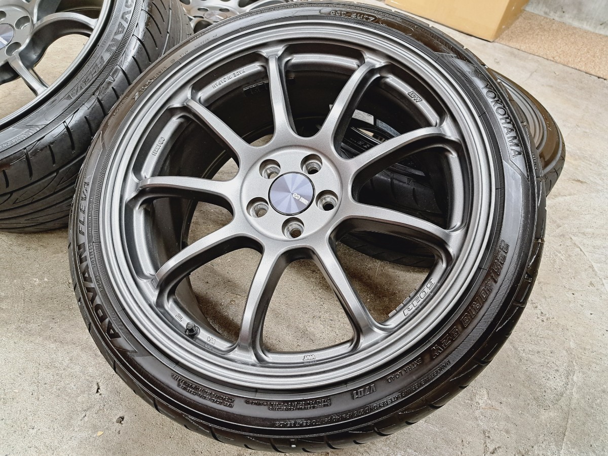 エンケイPF09 ホイールタイヤ 4本セット 2022 YOKOHAMA ADVAN FLEVA 225/40R18 18インチ 8.5 100 スバル BRZ トヨタ GR 86 ブレンボ バリ山_画像8