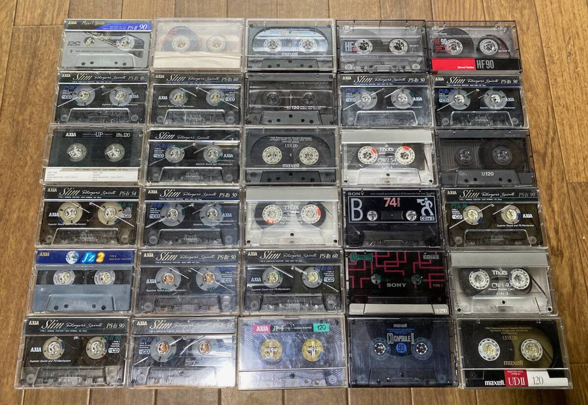 当時物　中古　カセットテープ　その1　AXIA/ソニー/Maxellなど　106本　まとめて　大量　記録媒体　昭和レトロ　ビンテージ_画像3