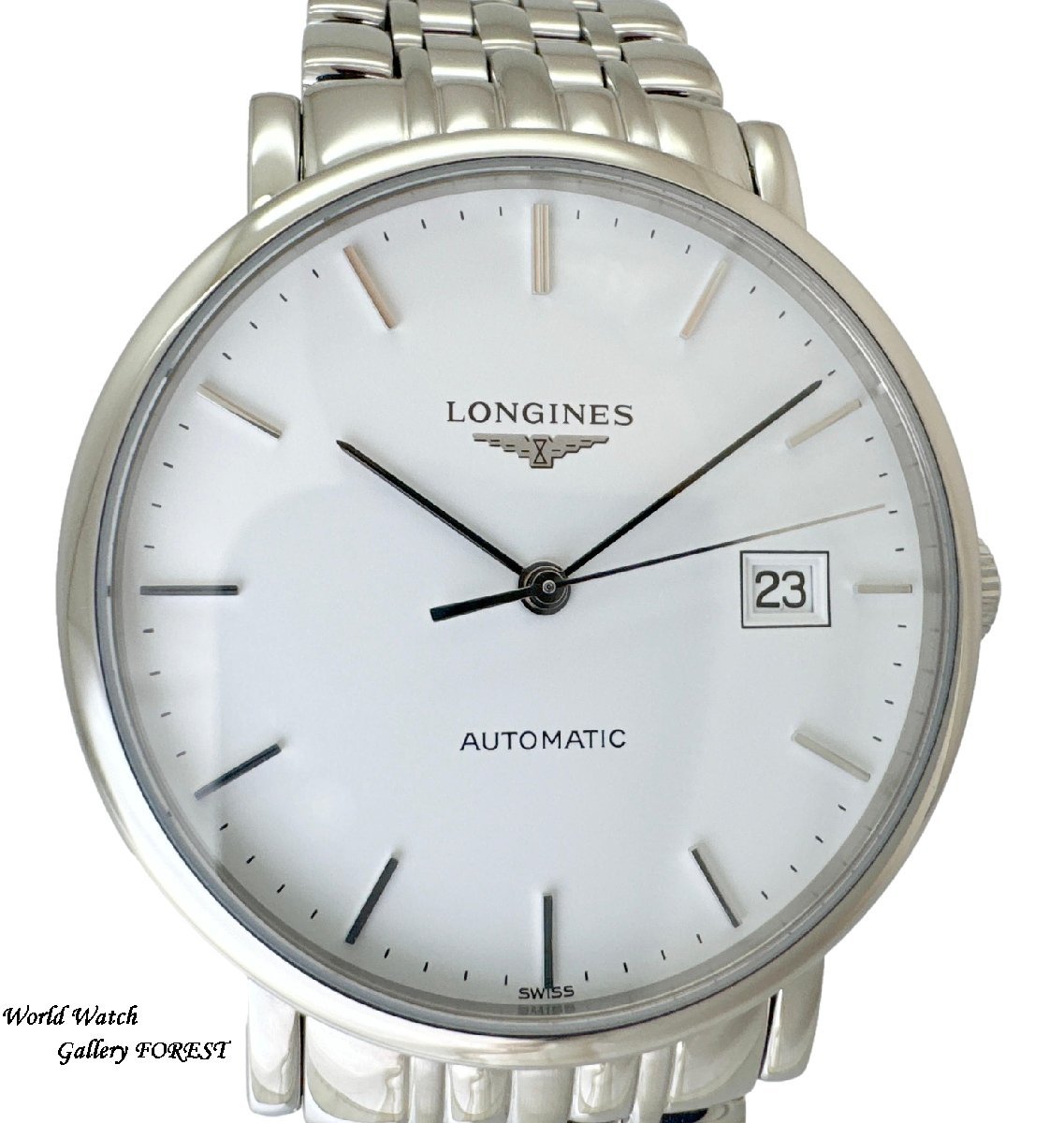 【Longines ロンジン☆エレガント コレクション】中古 メンズ腕時計 L4.810.4.11.6 自動巻き ホワイト文字盤☆Aランク☆_画像1