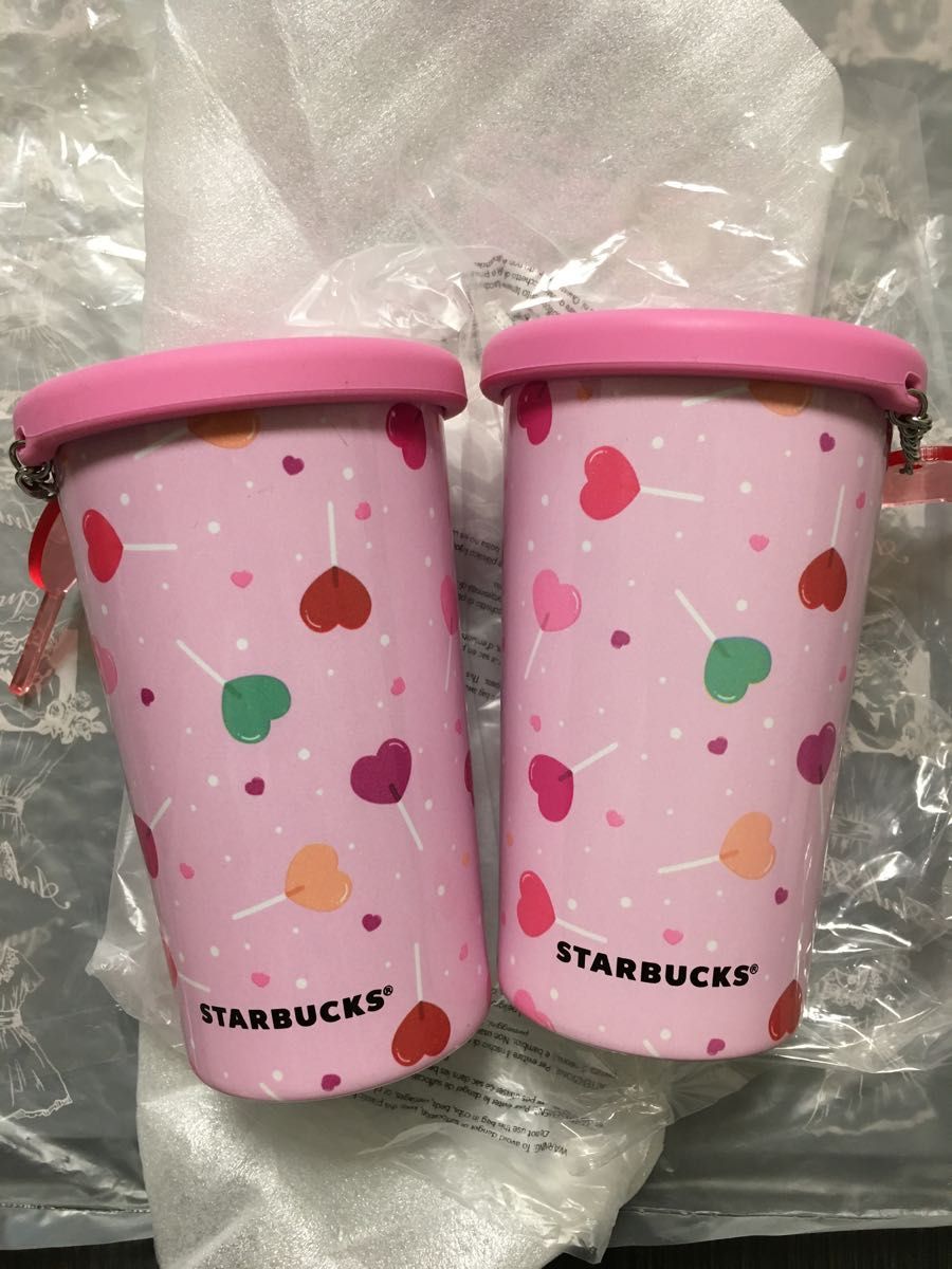 スターバックス タンブラー バレンタイン ハート ピンク ステンレスカップ シリコン蓋付き