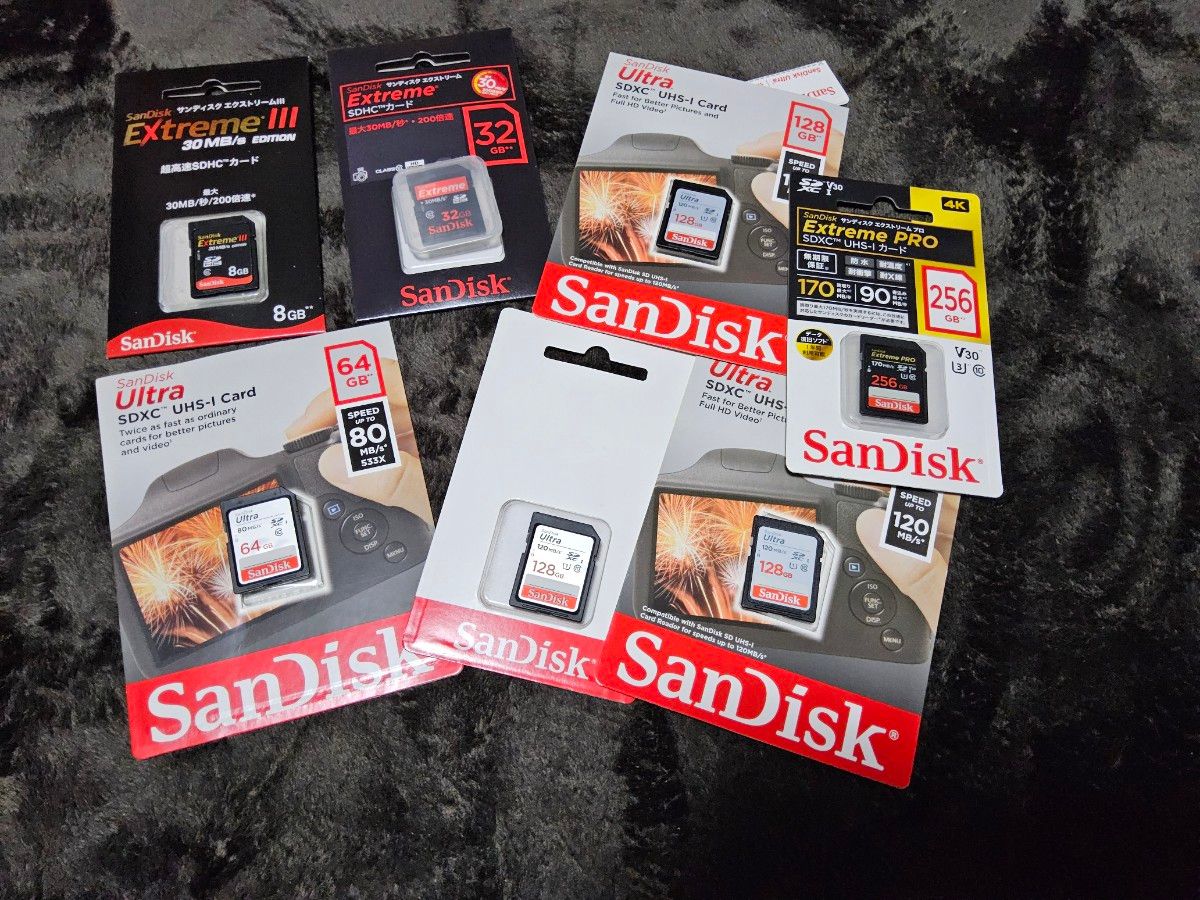 SanDisk SDカード 合計744GB サンディスク SDカード 8～256GB