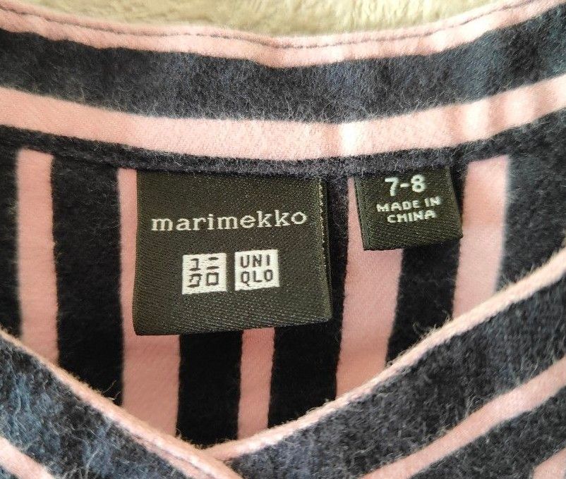 ユニクロ マリメッコ UNIQLO Marimekko ストライプ ワンピース 7-8歳