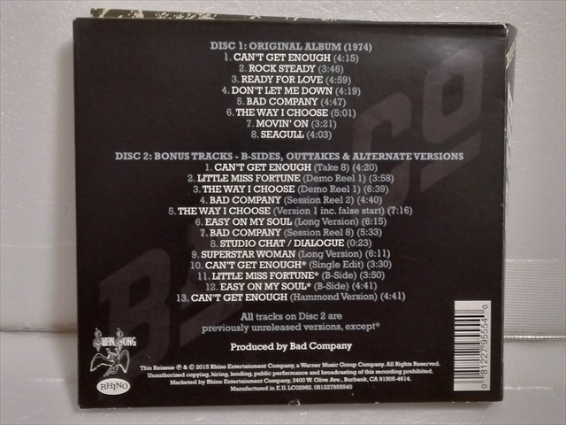 ２ＣＤ Bad Company / バッド・カンパニー Bad Co Deluxe Edition / Bad Co デラックス・エディション Remastered デジパック 輸入盤の画像2