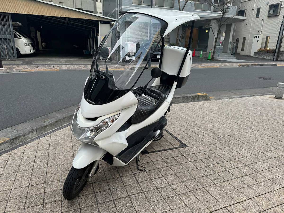 1円スタート！東京 屋根 (ルーフ) 付きHONDA PCX150 KF12 実動 19636km ETC・グリップヒーター付 ベルト交換済_画像2