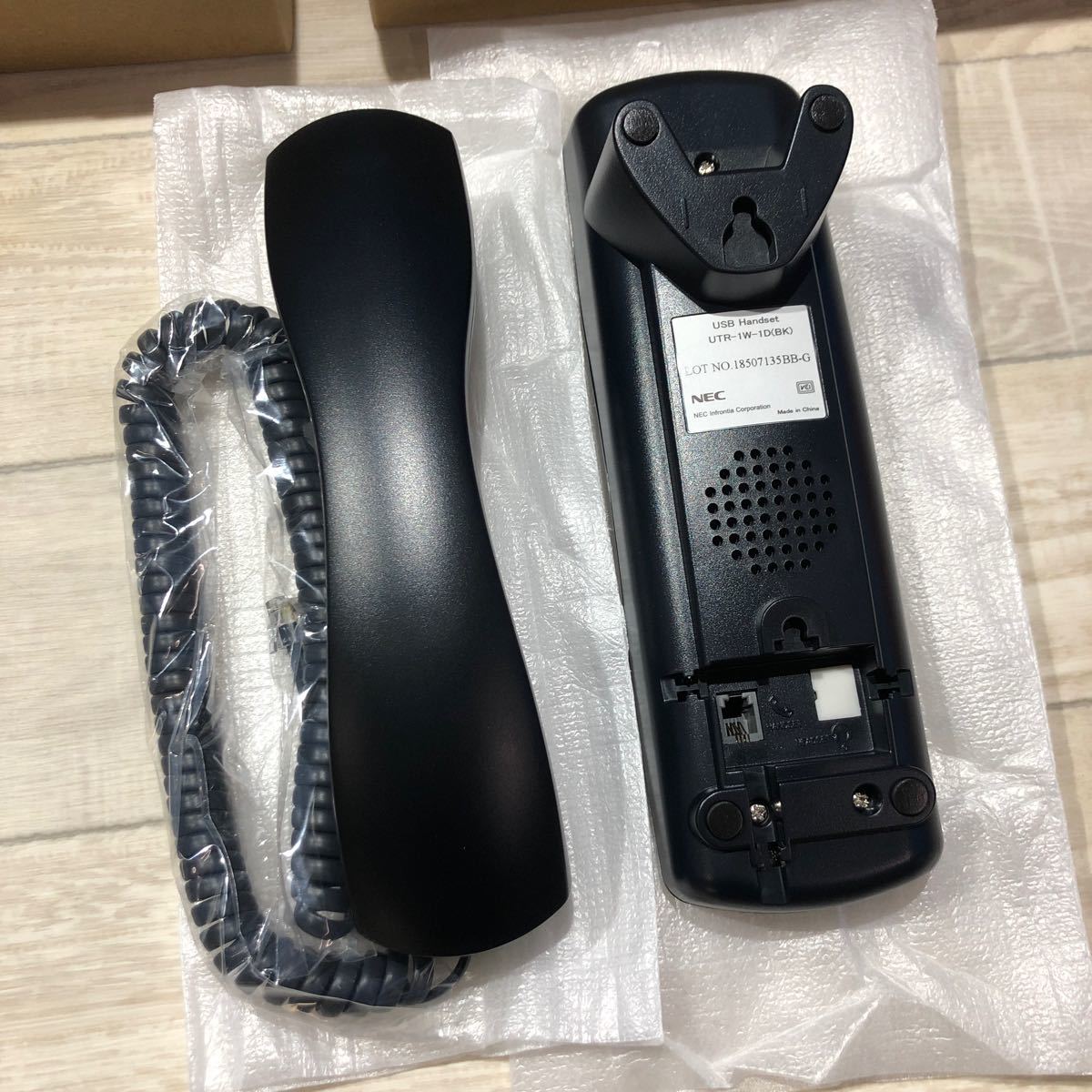 新品 未使用品 NEC UTR-1W-1D BK USB Handset ハンドセット 電話機 箱付き 5個セット まとめ_画像4