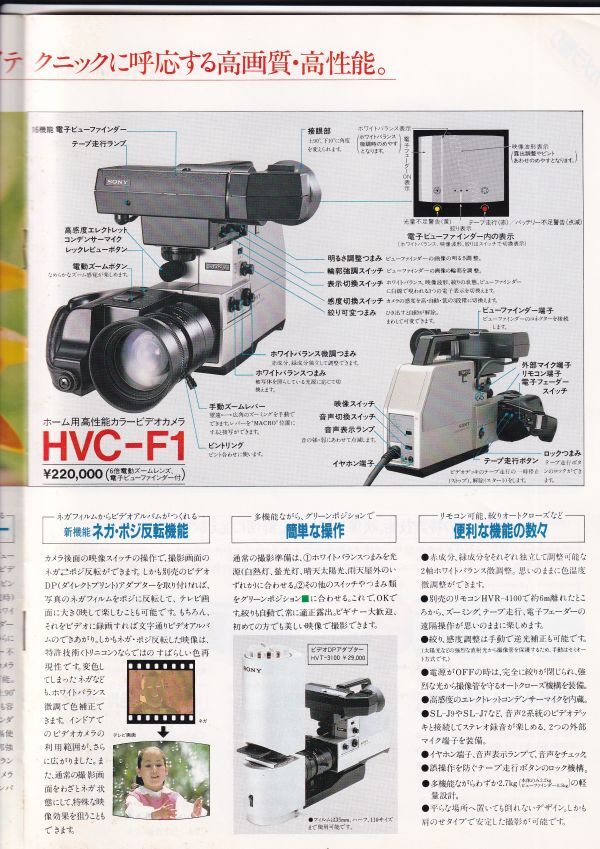 ☆カタログ　SONY　ベータマックス SL-F1/HVC-F1/HVC-F2/TT-F1　ビデオデッキ　C4872_画像4