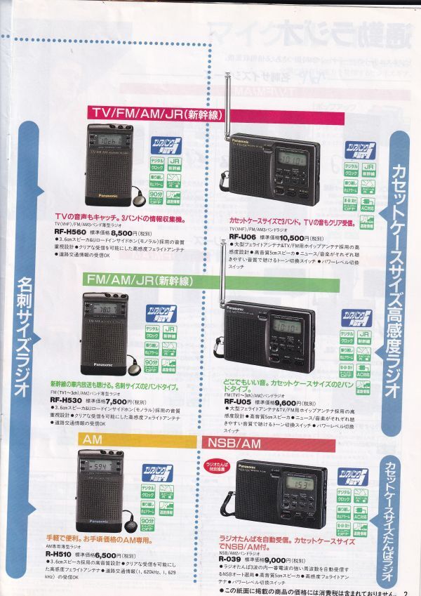 * catalog National/Panasonic RF-H560/RF-B65/RC-X250/RJ-410 etc. radio / transceiver etc. C4905