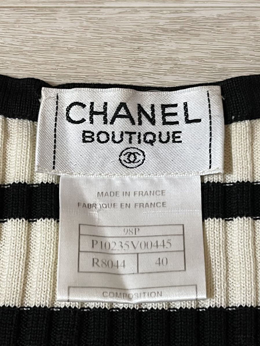 1000円～！正規品 98p シャネル CHANEL ココマーク リブニット カットソー ヴィンテージ 送料一律料金230円_画像5