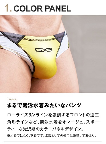 特価【即決】どこから見ても競パン!! GX3(ジーバイスリー) SPLASH GLOSS カラーパネル ビキニパンツ(S)2枚セット_画像4