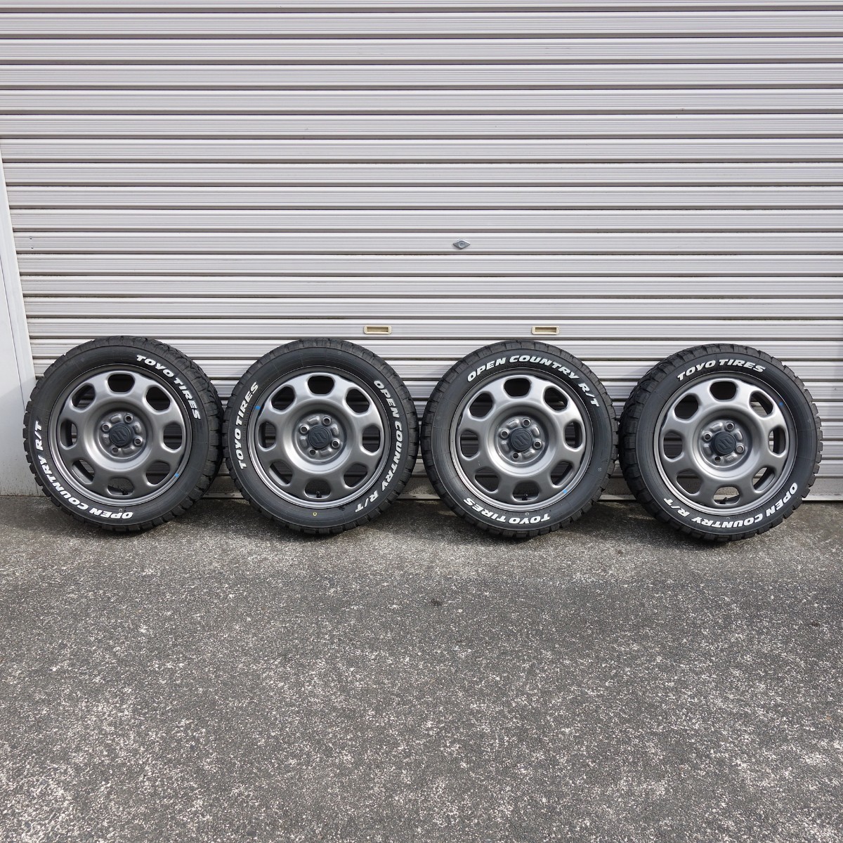 TOYO OPEN COUNTRY オープンカントリー R/T 165/60R15 ホワイトレター ハスラー純正ホイール 4本セット バリ山アゲトラ アゲバン などに _画像1