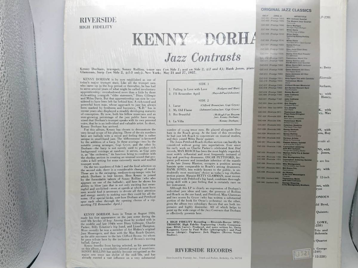 35/KENNYDORHAM/JazzContrasts/レコード/長期保管品の画像2