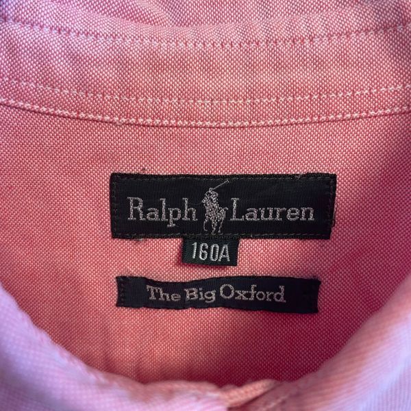 [KWT4891] RALPH LAUREN ボタンダウン長袖シャツ キッズ ピンク 160 ポス_画像5