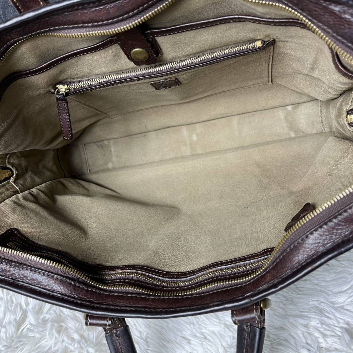超人気モデル土屋鞄 ウルバーノ アーバンブリーフ ビジネスバッグ レザー ブラウン 茶 A4収納可 通勤 メンズ PC シティトート 美品の画像9