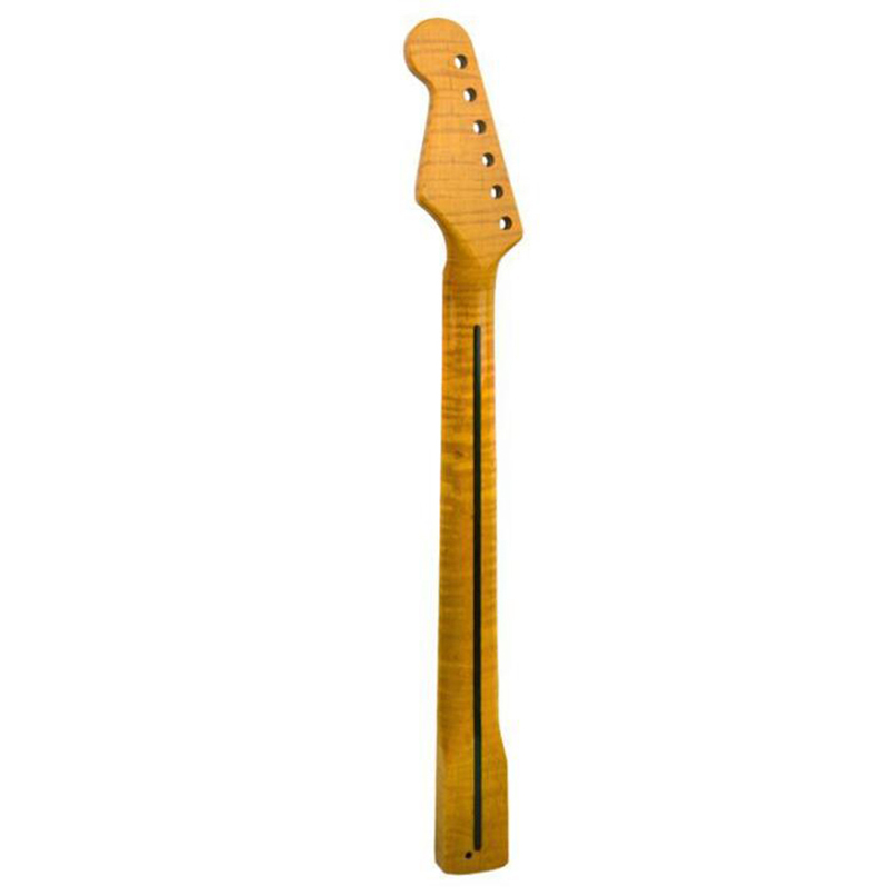 トラ杢メイプルネック STストラトタイプ 交換用ネック ギターネック トラ杢ネック 21フレット グロス MU1669の画像3